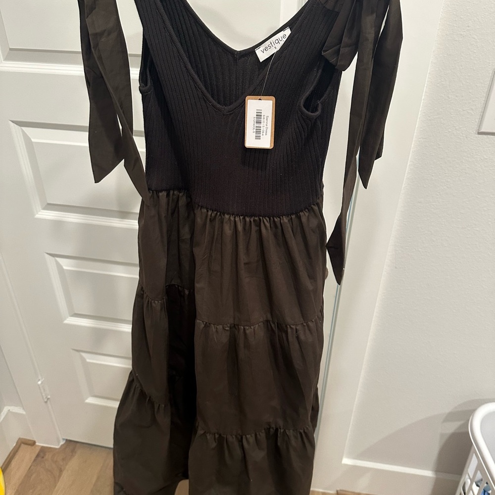 Vestique Black Tiered Ruffled Sundress